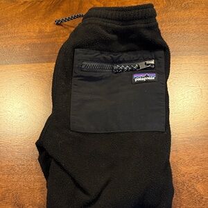 Patagonia Black Fleece Pants with Zip Pocket